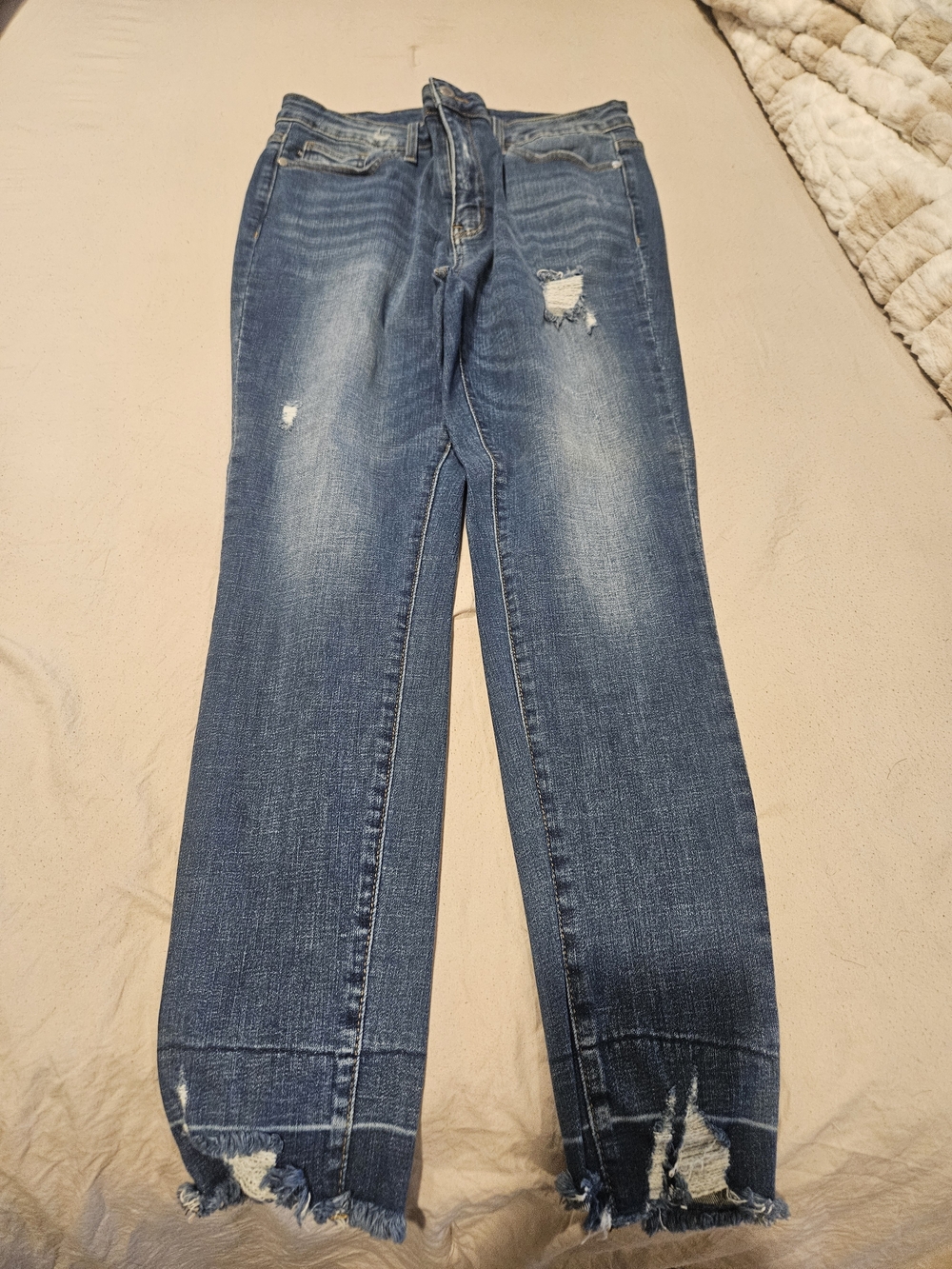 Judy Blue Medium Blue Distressed Skinny Jeans SIZE 15
